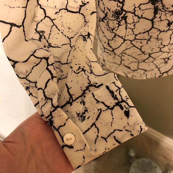 Marble Print Button Up Blouse - Picture 9 of 12